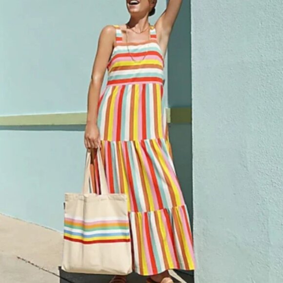 J. Crew Dresses & Skirts - J. Crew Maxi Dress in Rainbow - NWT!